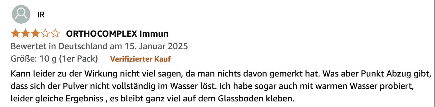 Orthocomplex Immun Bewertung 2