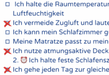 Schneller einschlafen & erholt aufwachen – 9 Tipps, wie du deine Schlafqualität verbessern kannst Ausschnitt EInschlaf-Checkliste