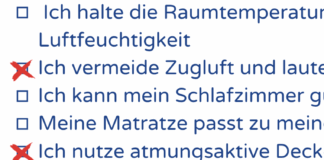 Schneller einschlafen & erholt aufwachen – 9 Tipps, wie du deine Schlafqualität verbessern kannst Ausschnitt EInschlaf-Checkliste