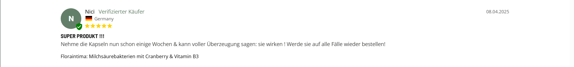 Floraintima Bewertung 1