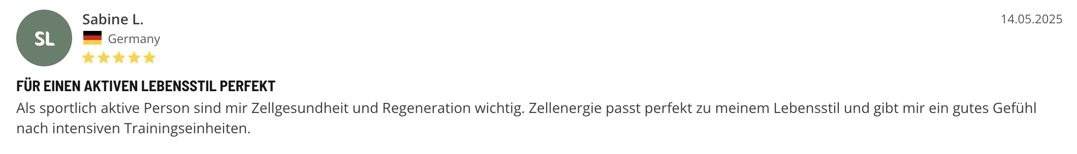 Bewertung Zellenergie - 3