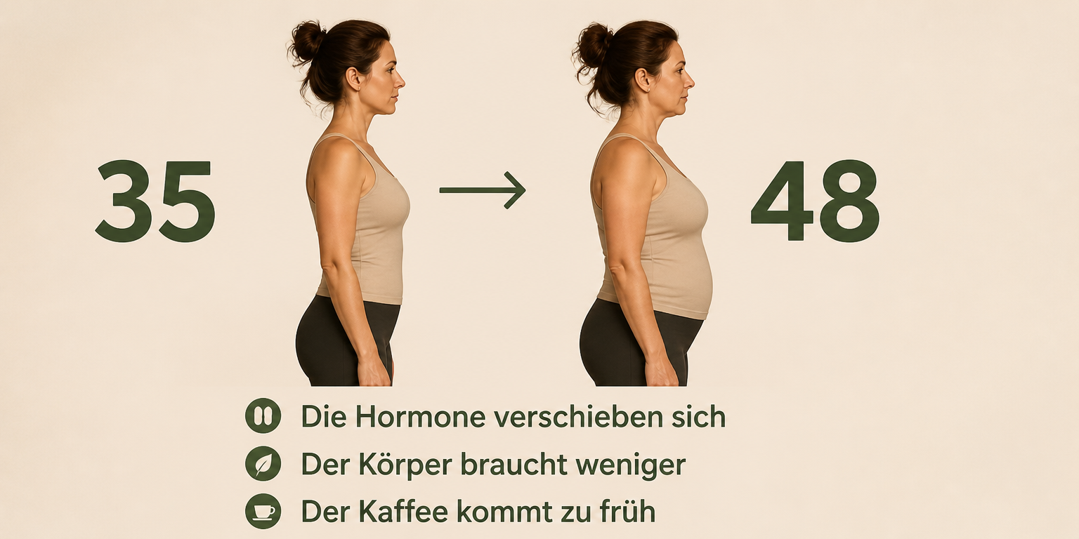 Zwei Silhouetten derselben Frau, 35 und 48