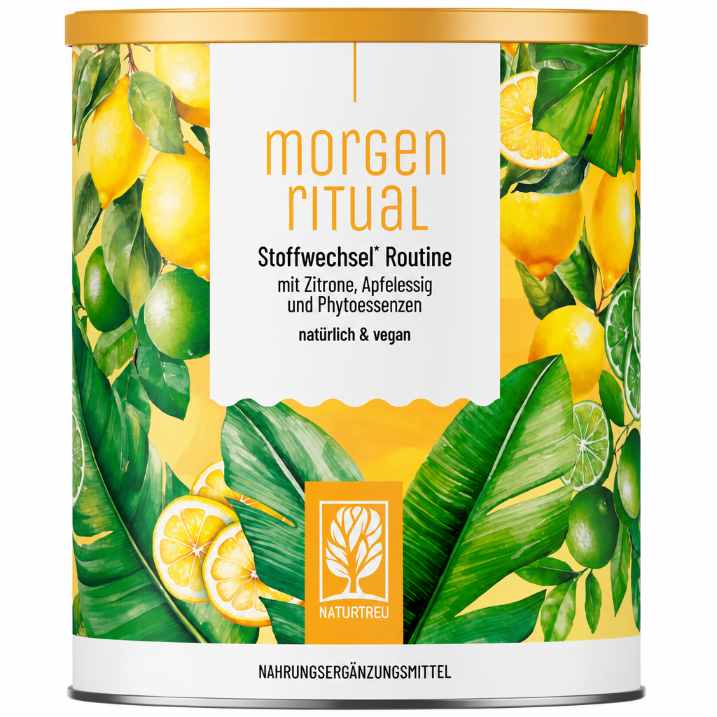 Morgenritual Dose freigestellt, Vorderseite