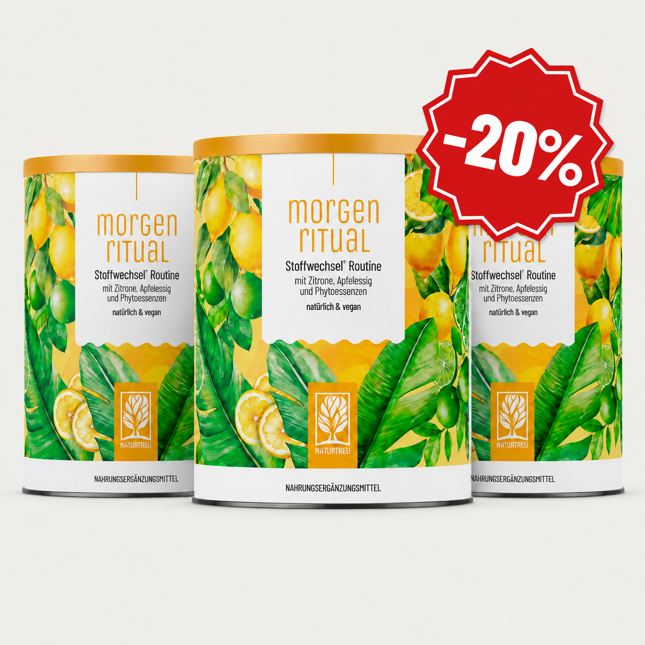Morgenritual 3er-Bundle, drei Dosen nebeneinander