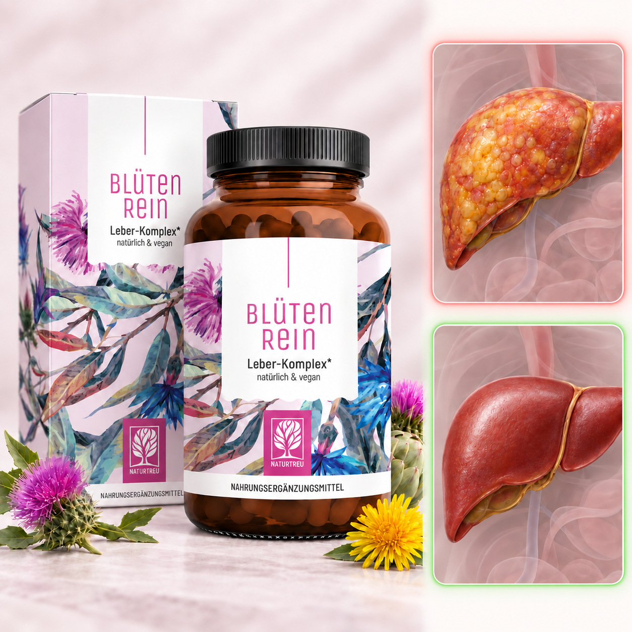 Blütenrein Dose, Etikett frontal