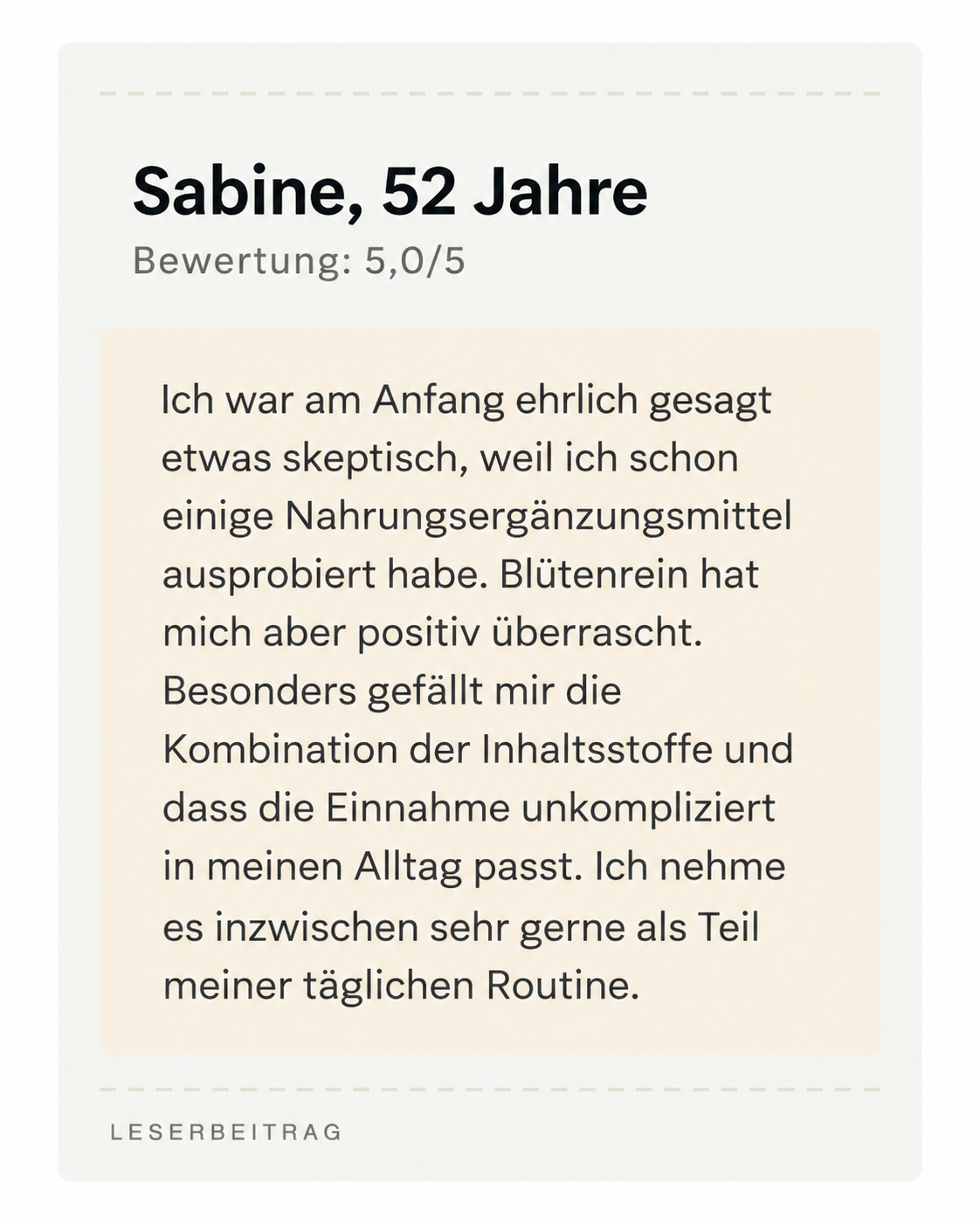 Beitrag einer Leserin &uuml;ber Bl&uuml;tenrein