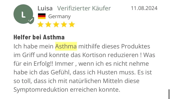 Kundenbewertung von Luisa: Helfer bei Asthma