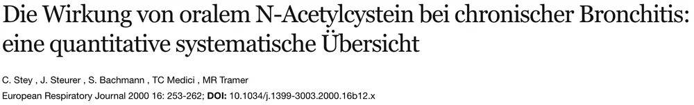Studie: Die Wirkung von oralem N-Acetylcystein bei chronischer Bronchitis