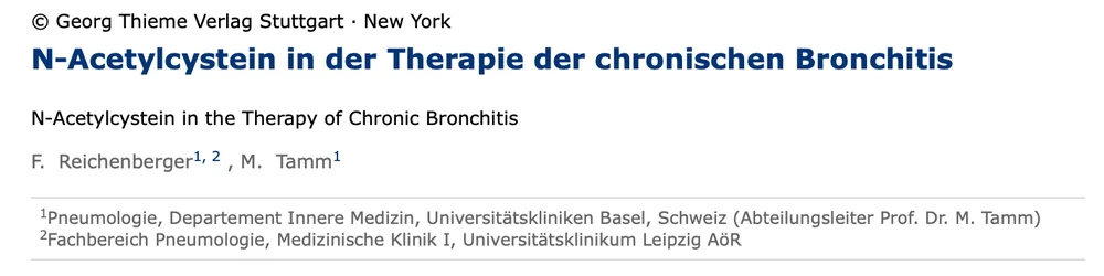 Studie: N-Acetylcystein in der Therapie der chronischen Bronchitis